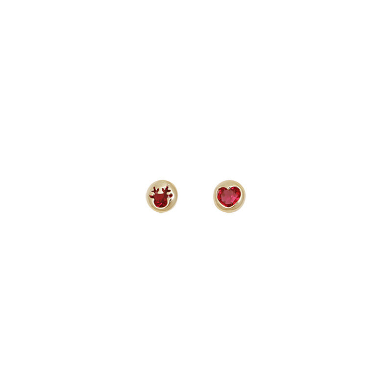 Wholesale Asymmetrical Zircon S925 Sterling Silver Christmas Stud Earrings